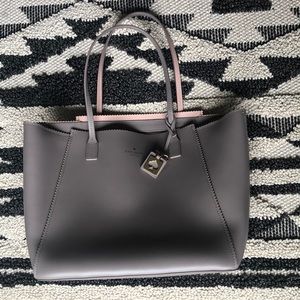 Kate Spade Grey & Pink Scallop Edge bag